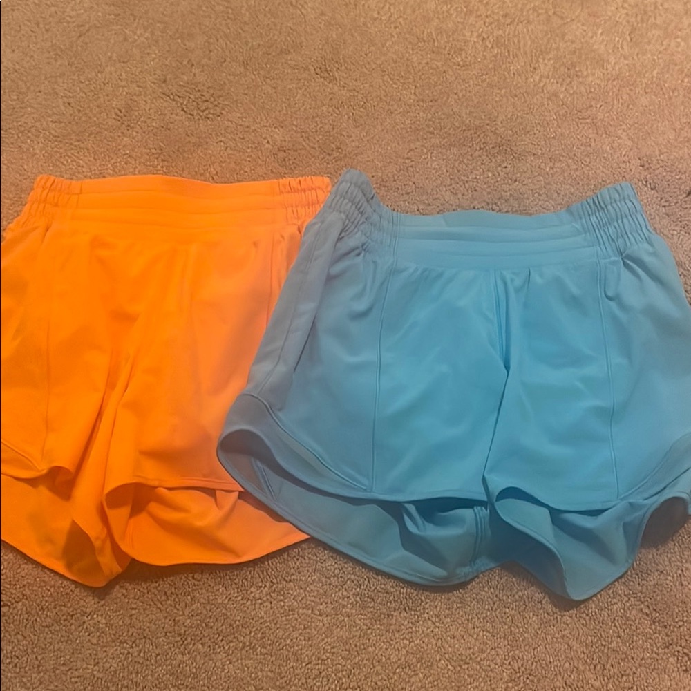 Lululemon Orange and Blue Shorts